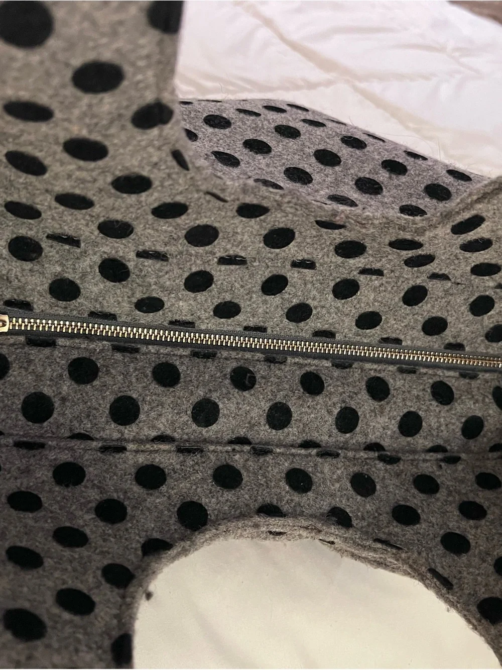 kate spade Gray and Black Polka Dot Bow Shoulder Bag